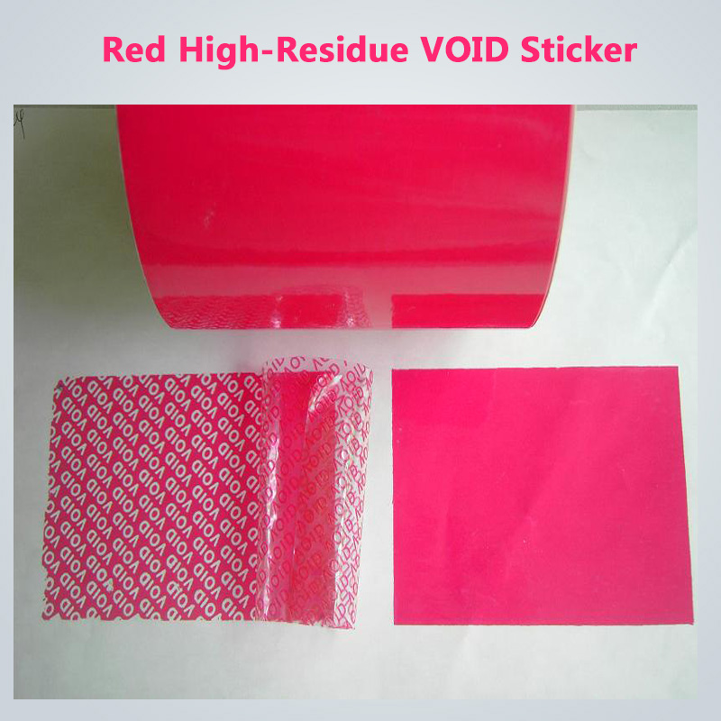 Red High-Residue Security Sticker
