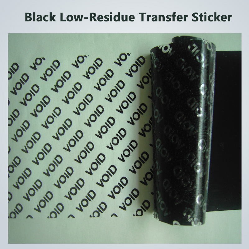 Black Low-Residue Transfer VOID Sticker