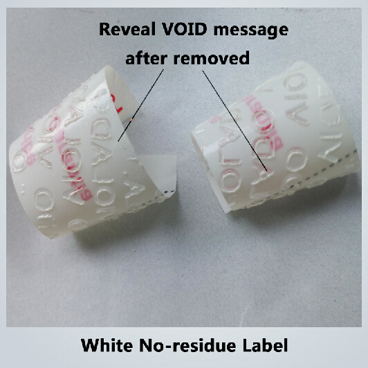 White No-Residue VOID Label