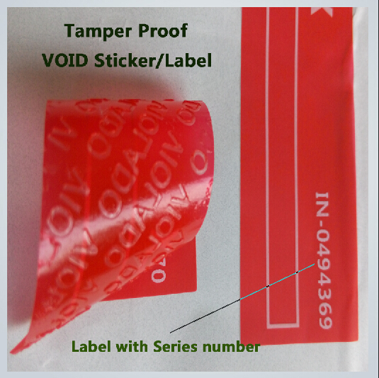 Security VOID Label With Series Number
